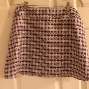 EUC Athleta skirt size M medium cute purple and khaki green modern print